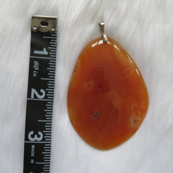 Orange Agate Tear Drop Pendant - Picture 3 of 4